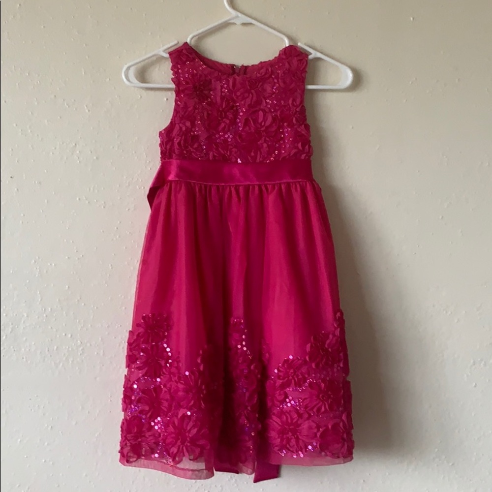 Rare Editions Girls Pink Xmas dress Sz 6